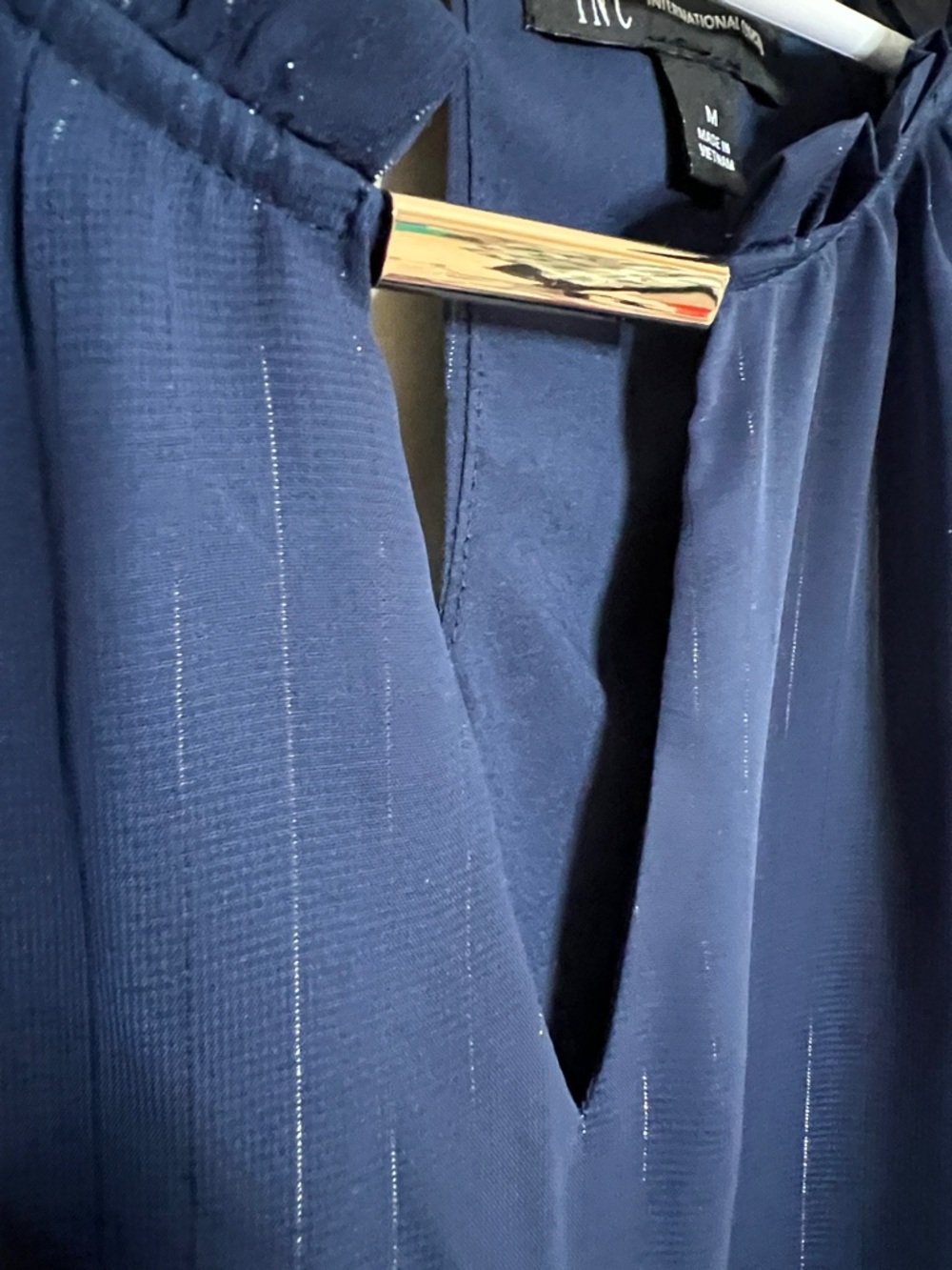 🦋📚🛋️🏧INC Navy Blue Long-Sleeve Tiered Dress - Picture 4 of 7
